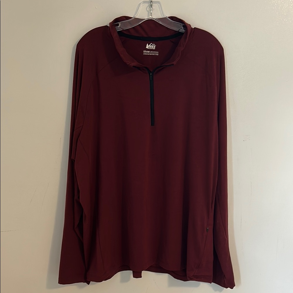 Rei Co-op 1/4 Zip Performance Long Sleeve Base layer Maroon Shirt Size XXL